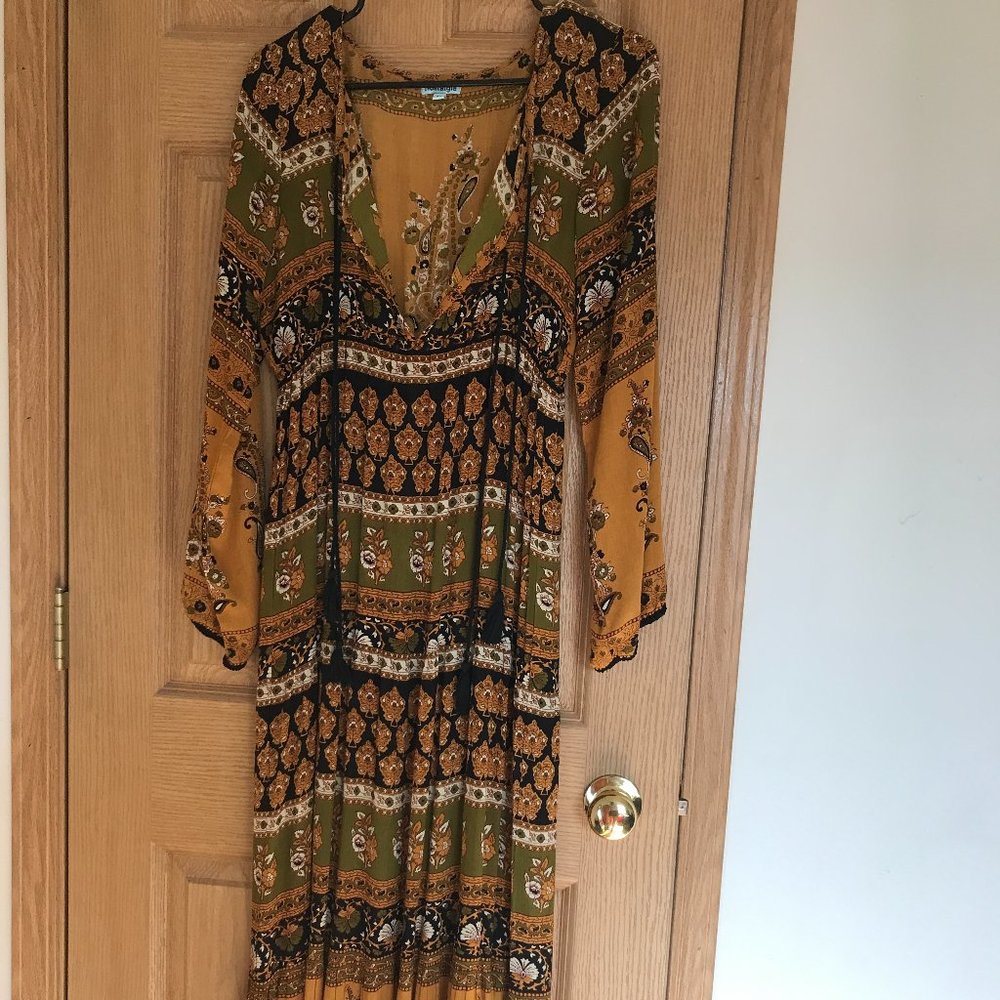 Nostalgia Women's Boho Tassel Maxi Dress